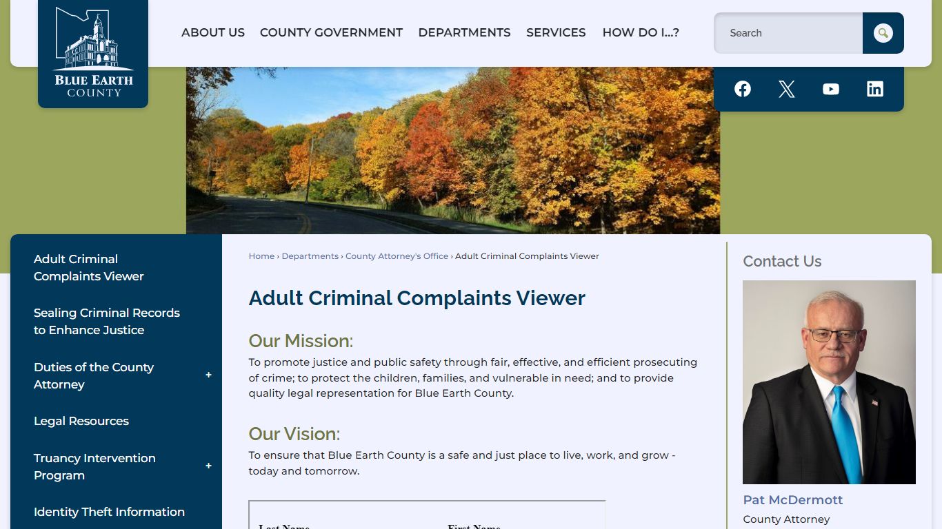 Adult Criminal Complaints Viewer - Blue Earth County, MN